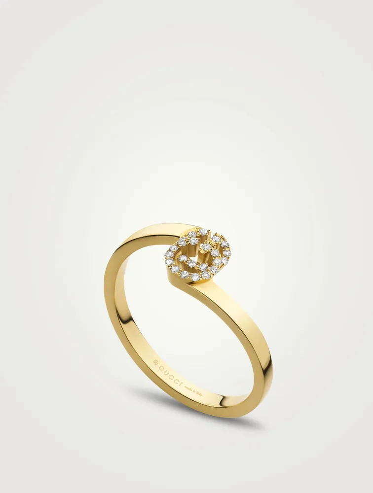GG Running 18K Gold Ring With Diamonds