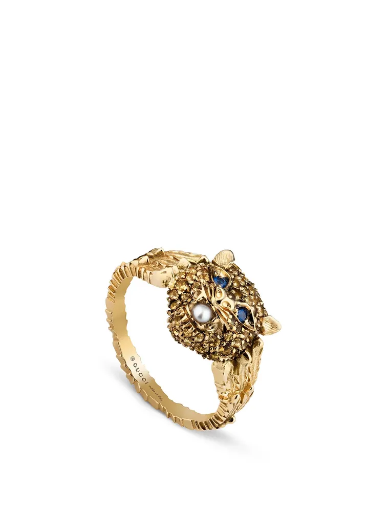 Le Marché Des Merveilles 18K Yellow Gold Ring With Topaz