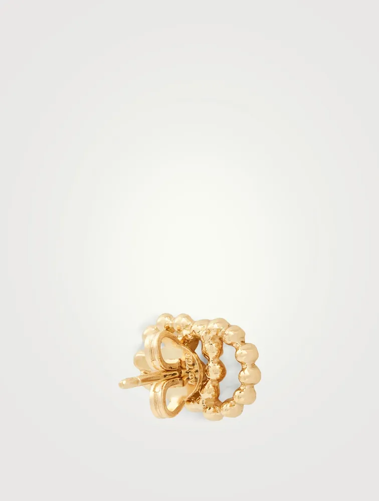 GG Running 18K Gold Stud Earrings With Diamonds