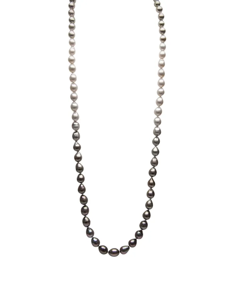 18K White Gold Australian And Tahitian South Sea Pearl Necklace