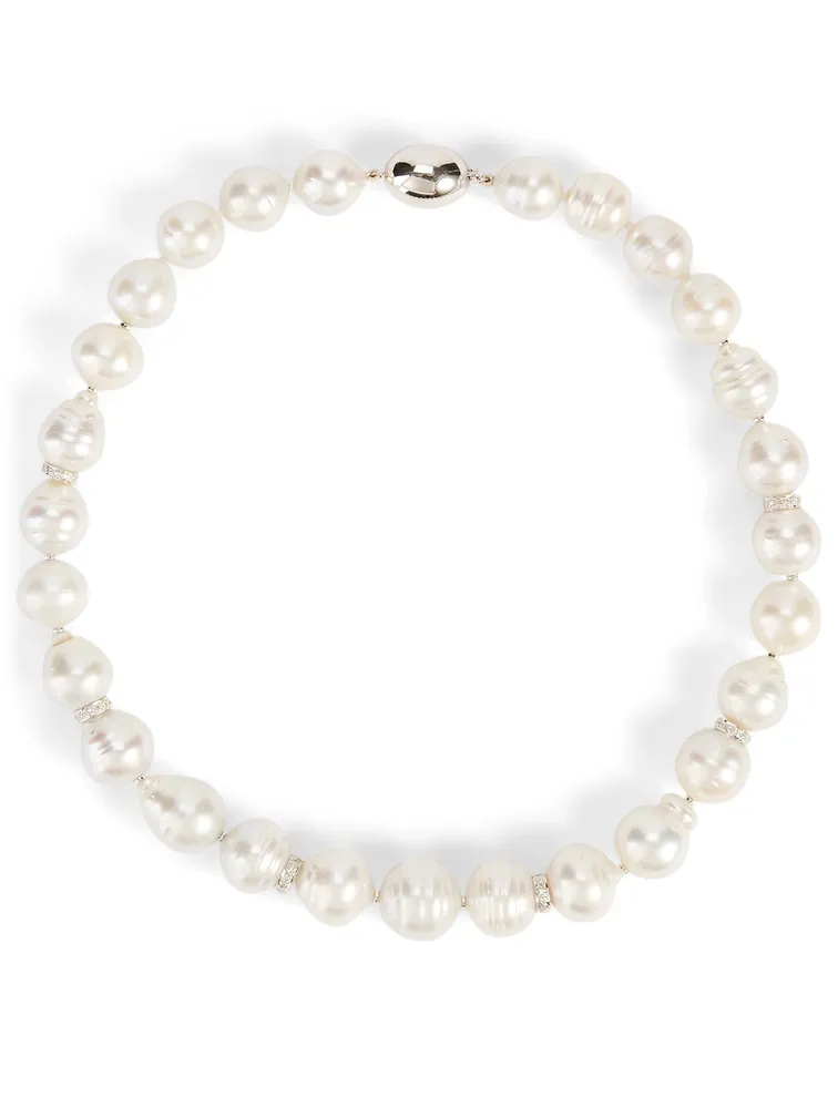 18K White Gold Pearl Necklace