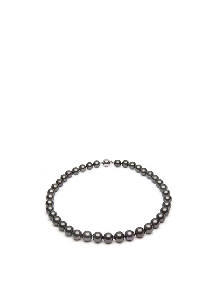 18K White Gold Medium Graduated Tahitian South Sea Pearl Necklace