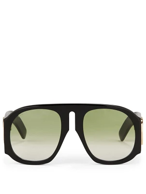 Oversized Logo Aviator Sunglasses