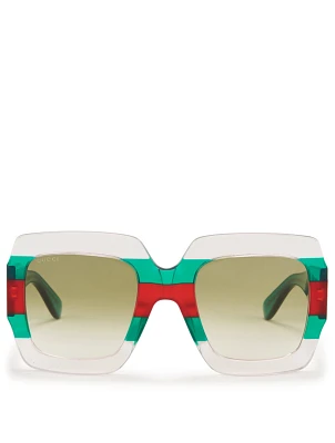 Oversized Square Sunglasses With Web