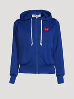 Embroidered Heart Zip-Up Hoodie
