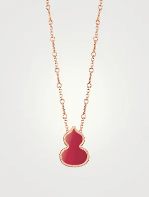 Wulu 18K Rose Gold Necklace With Agate