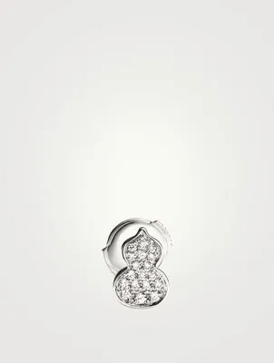 Petite Wulu 18K White Gold Stud Earring With Diamonds