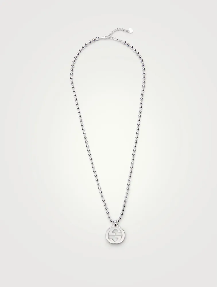 Interlocking G Sterling Silver Pendant Necklace