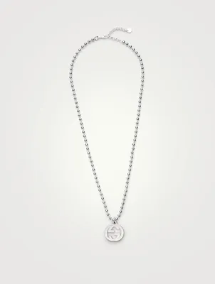 Interlocking G Sterling Silver Pendant Necklace
