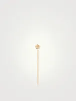 14K Gold Single Chain Drop Earring With Diamond