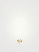 14K Rose Gold Baby Heart Stud Earring With Diamonds
