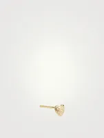 14K Rose Gold Baby Heart Stud Earring With Diamonds