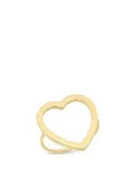 Large 18K Gold Open Heart Ring