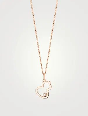 Petite Wulu 18K Rose Gold Pendant Necklace With Diamond