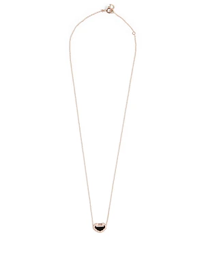 Yu Yi 18K Rose Gold Pendant Necklace With Diamonds And Onyx