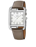 Very Large Cape Cod Stainless Steel Leather Strap Watch