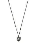 Sterling Silver Feline Pendant Necklace