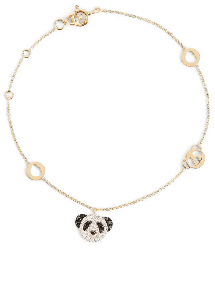 Petite Bo Bo 18K Gold Bracelet With White And Black Diamonds