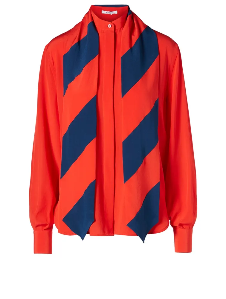 Silk Blouse With Neck Tie