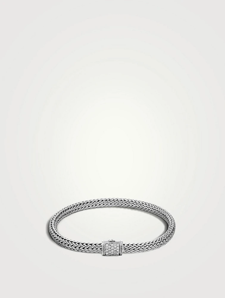 Diamond Pavé And Sterling Silver Classic Chain Bracelet