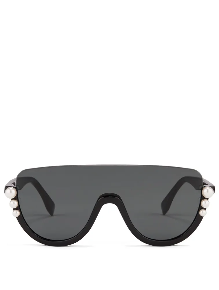 Ribbons And Pearls Shield Sunglasses