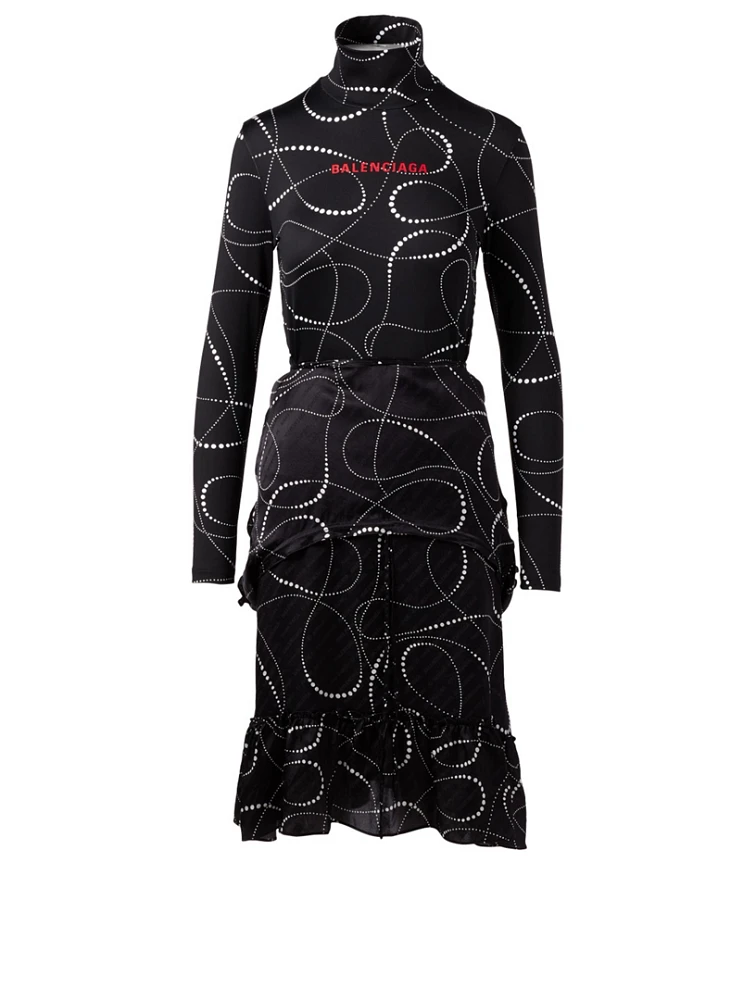 Printed Turtleneck Dress
