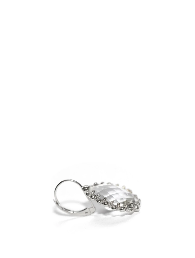 Dew Drop Sterling Silver Pear Drop Earrings With Topaz