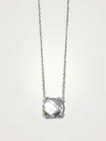 Mini Dew Drop Silver Cluster Necklace With Topaz