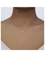Aztec 14K Gold North Star Micro Bar Necklace With Diamonds