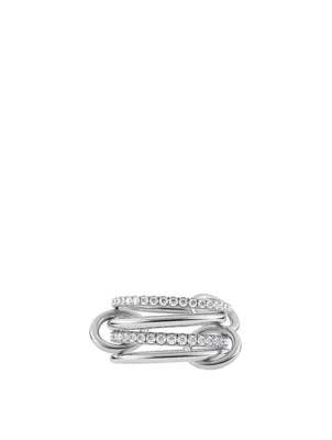 Polaris SP 18K White And Yellow Gold Stacked Ring With Diamonds