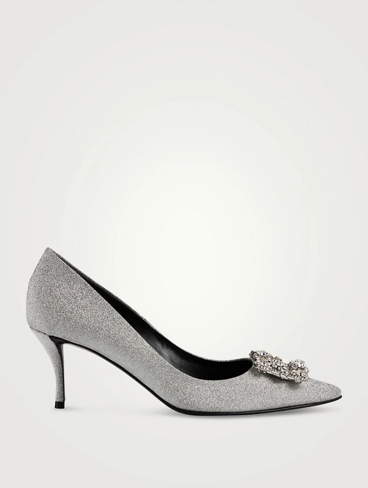 Flower Strass Glitter Pumps
