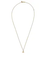 Tiny Pure 14K Yellow Gold Evil Eye Charm Necklace