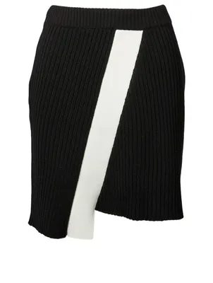 Graphic Flag Wool Mini Skirt