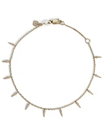 14K Yellow Gold Fringe Drop Bracelet With Pave Diamonds