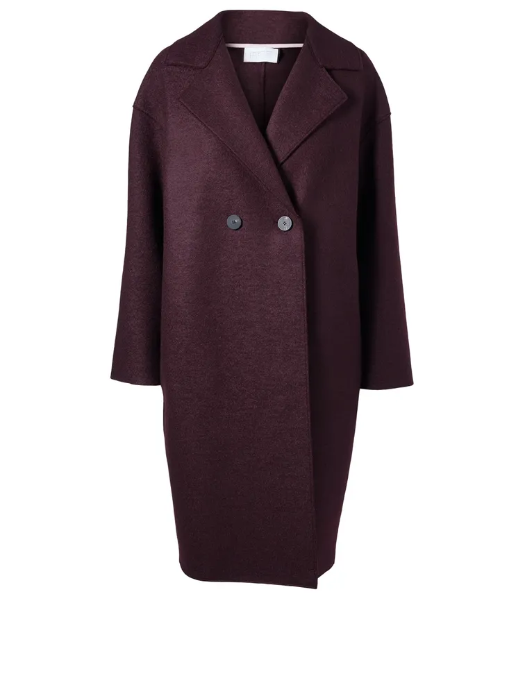 Pressed Wool Double-Breasted Coat
