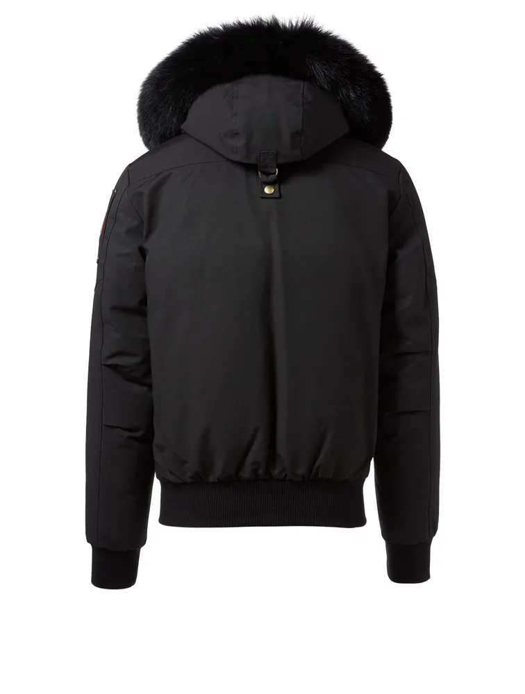 Ballistic Down Bomber Jacket With Fur Trim