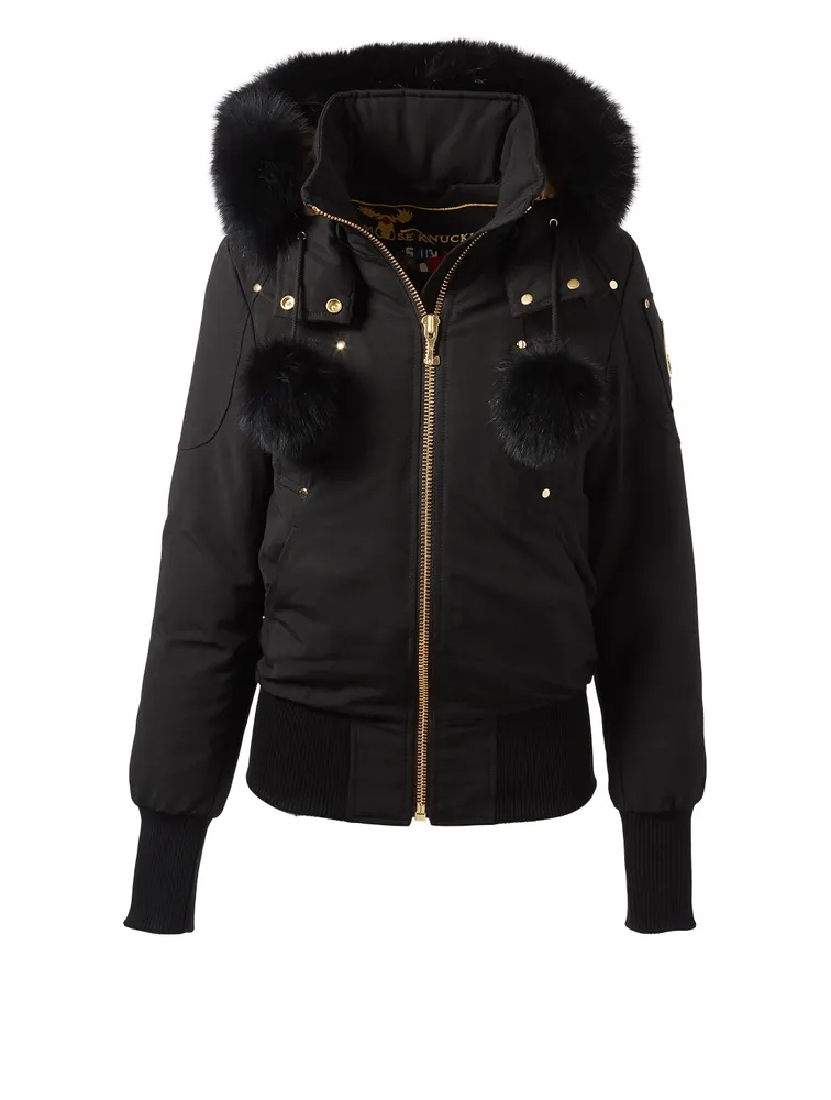 Goldboro Bomber Jacket With Fur Trim