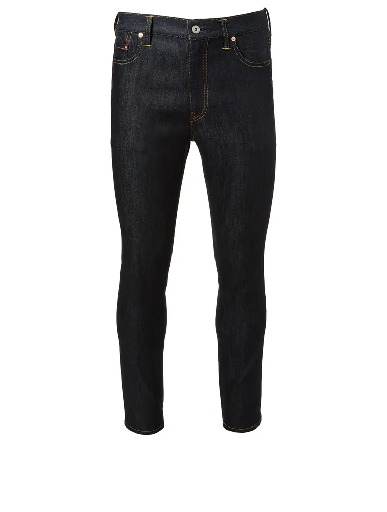 Cropped Jeans With Reflective Tape