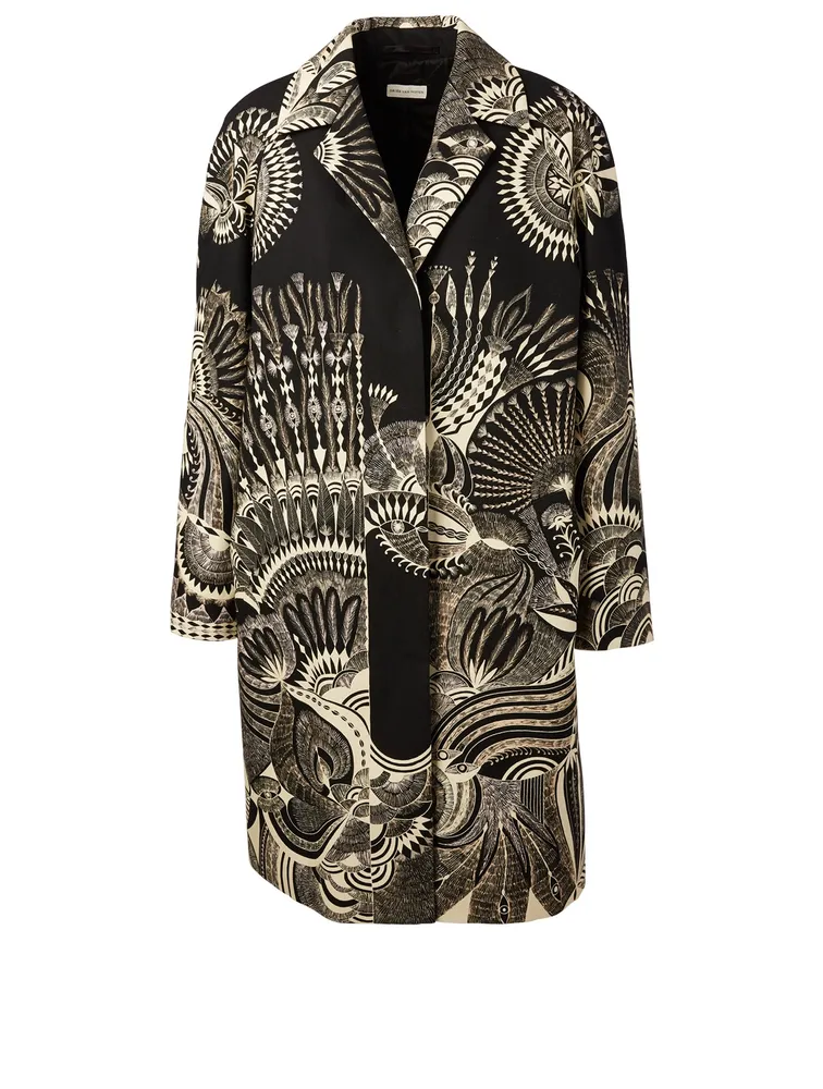 Ranja Canvas Coat In Folkloric Print