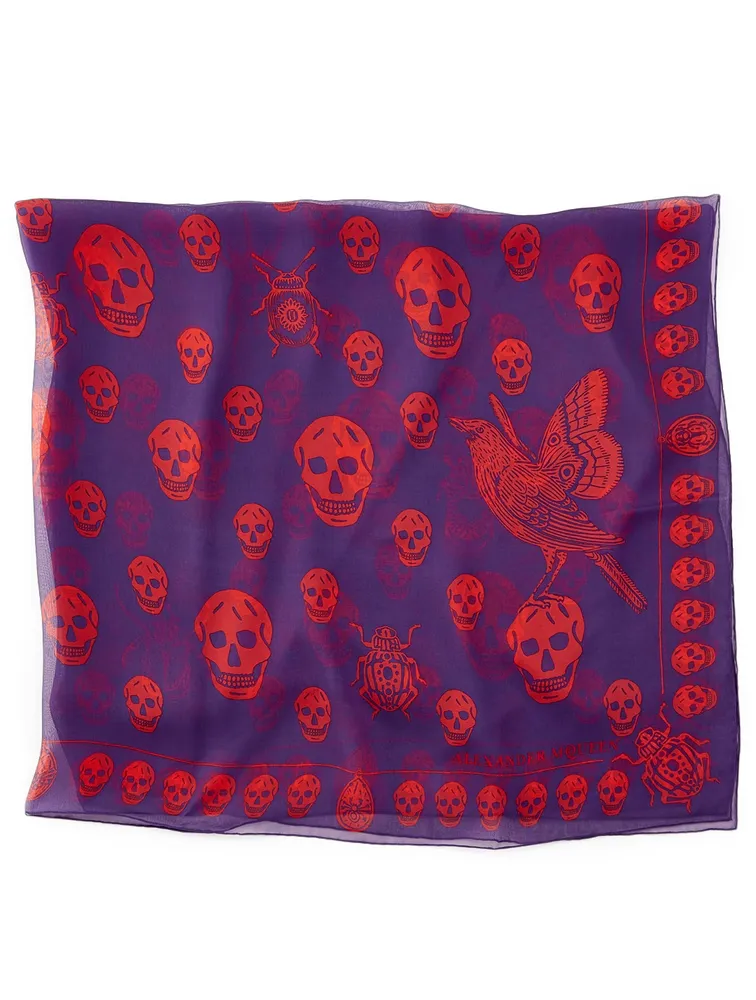Silk Scarf In Creature Of Paradise Print