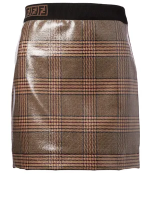 Glazed Wool Mini Skirt Prince Of Wales
