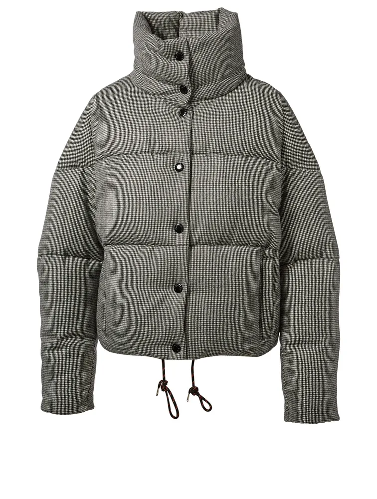 Cer Wool Down Puffer Jacket Houndstooth