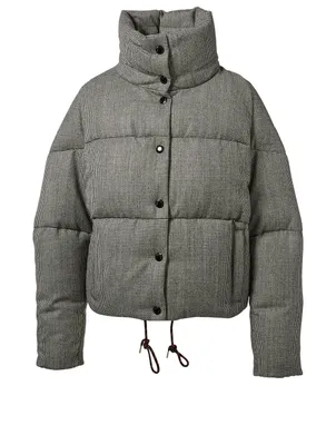 Cer Wool Down Puffer Jacket Houndstooth