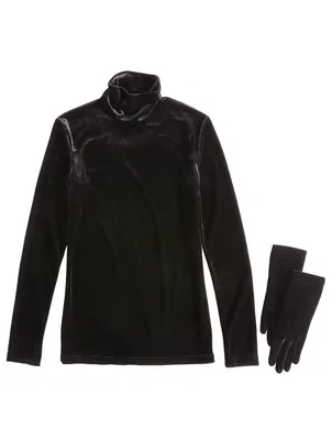 Turtleneck Sweater With Velvet Gloves
