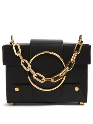 Asher Box Chain Top Handle Leather Crossbody Bag