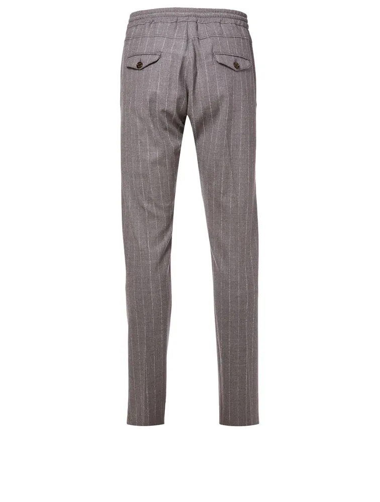 Wool Jogger Pants Chalk Stripe
