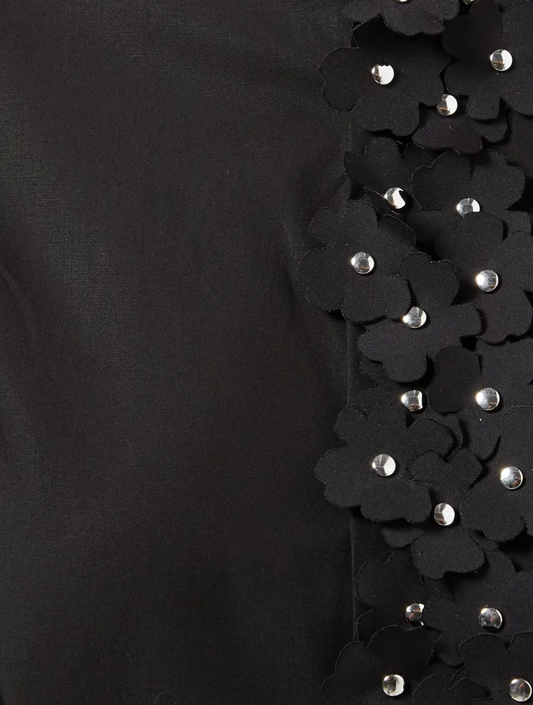 6 Moncler x Noir Poplin Button-Up Shirt With Floral Detail
