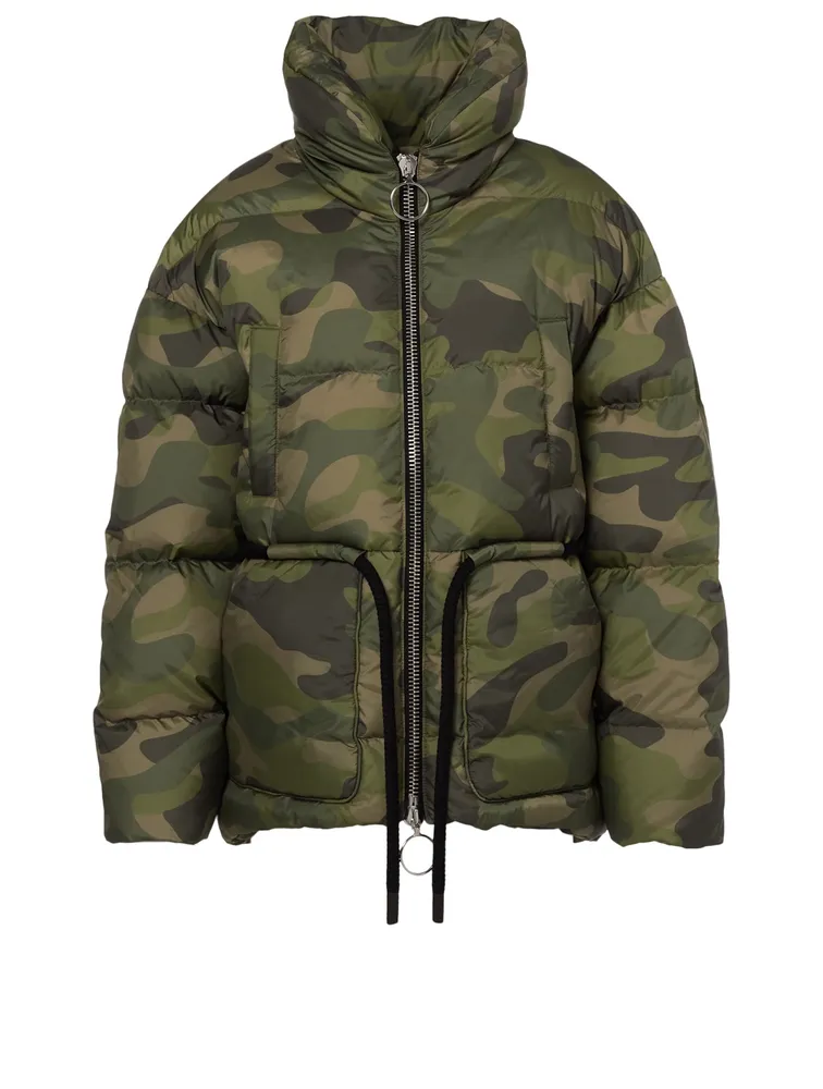 Mishko Down Puffer Jacket Camo Print