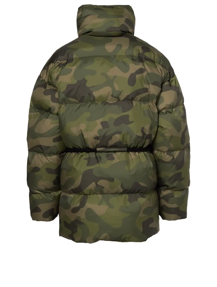Mishko Down Puffer Jacket Camo Print