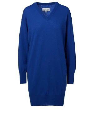 Wool Sweater Dress With Elbow Patches